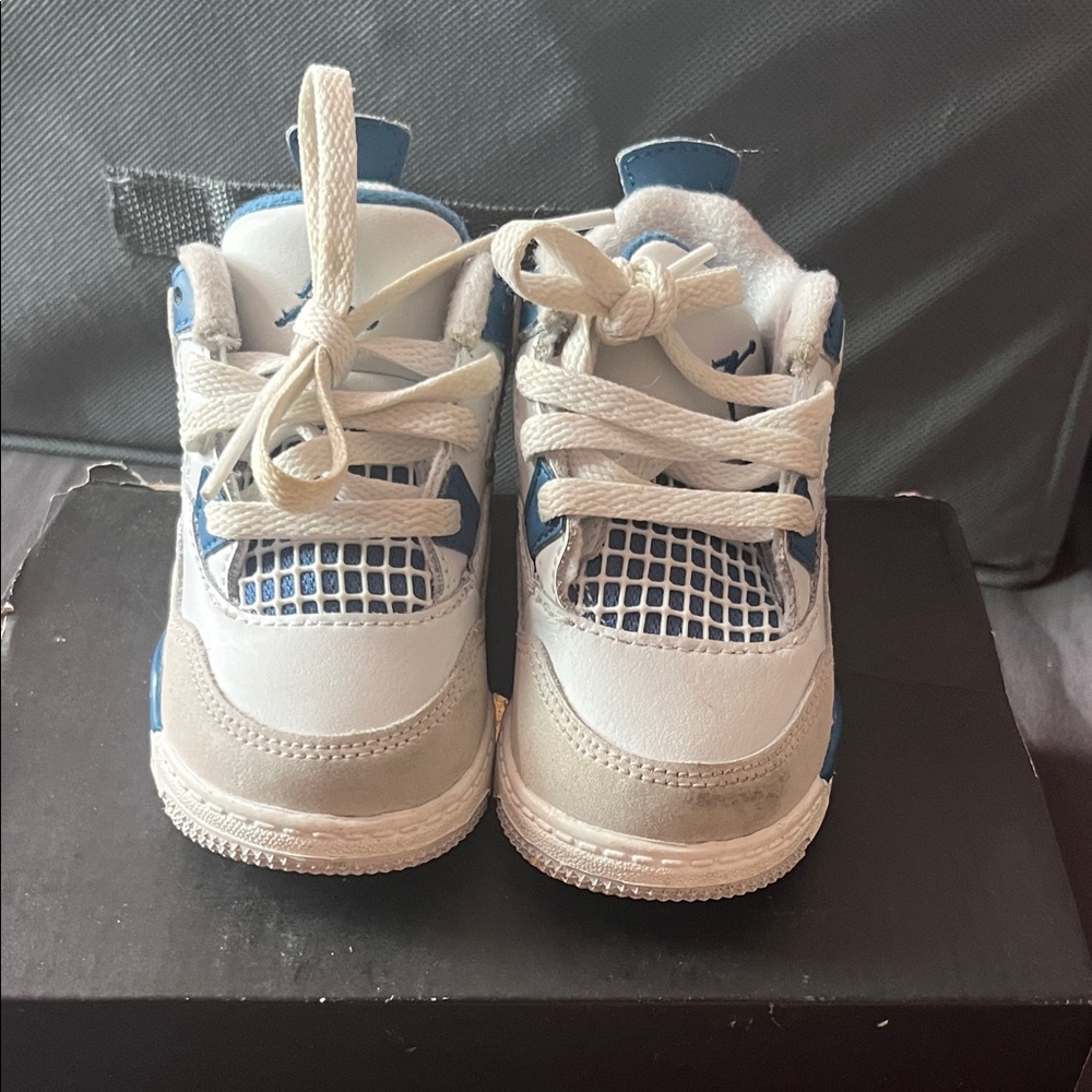 Jordan Kids White and Blue Sneakers